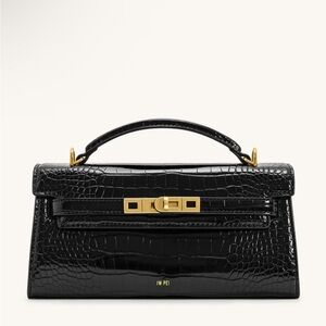 Brand new in box NWT JW PEI NOOR bag Elegant Black Crocodile-Embossed